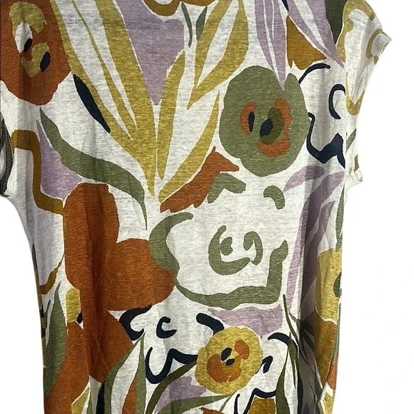 Rachel Zoe Women's Relaxed Floral Cap Sleeve Blouse Medium - Picture 9 of 9